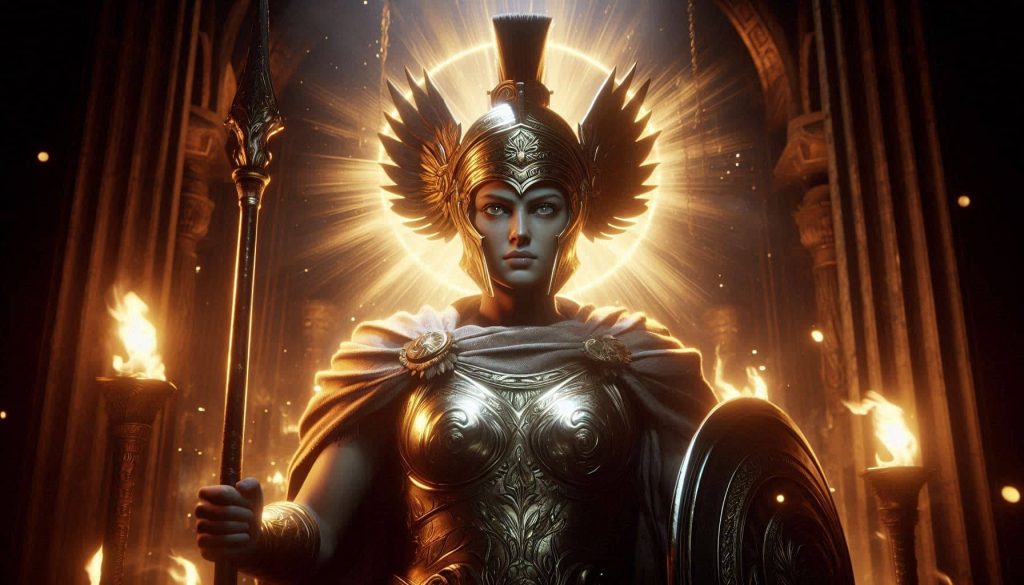 Atenea furiosa por el acto cometido en su templo