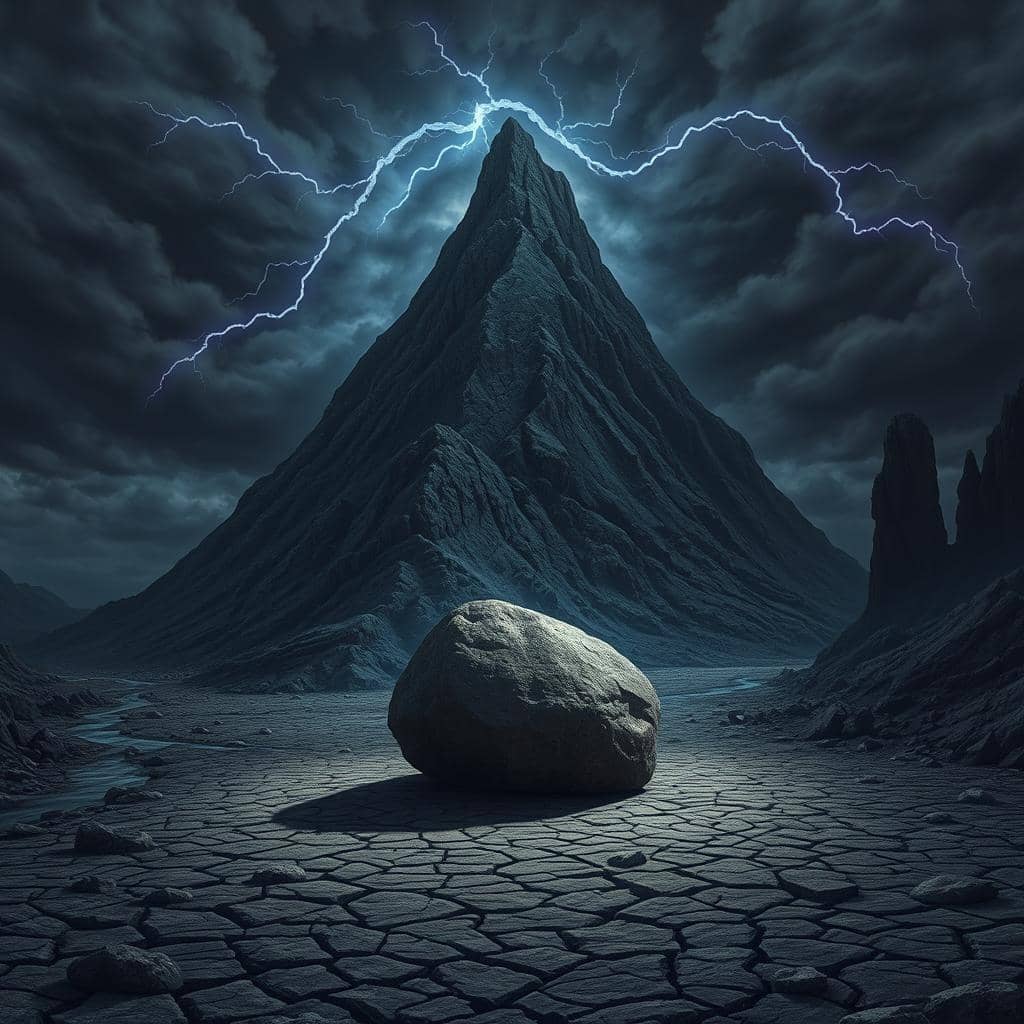 La roca y la cima de la montaña