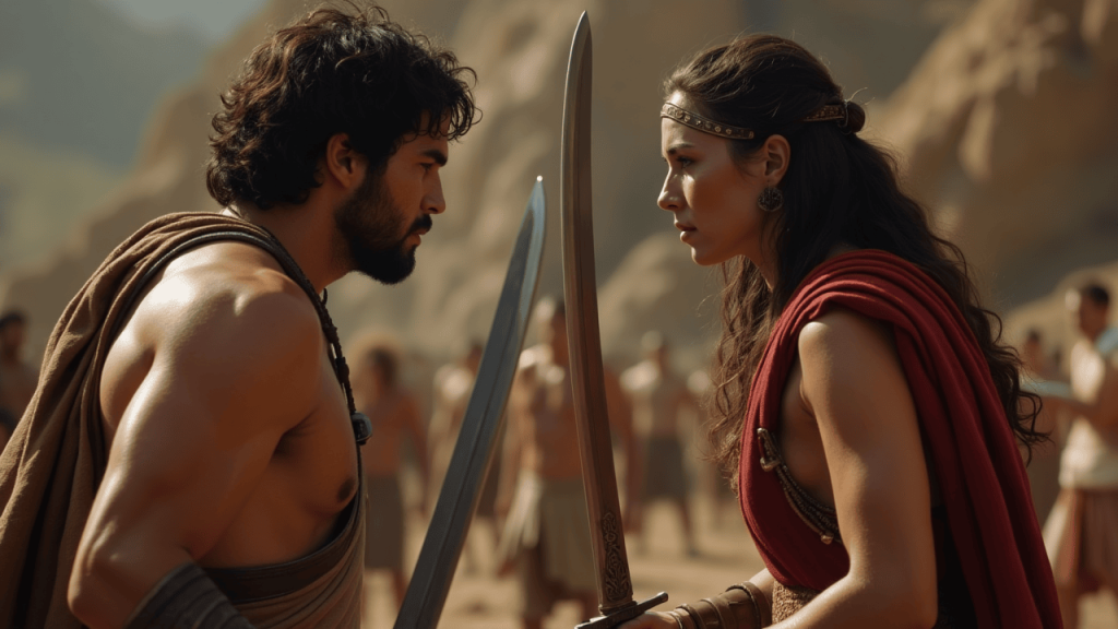 Belerofonte enfrentándose a una amazona